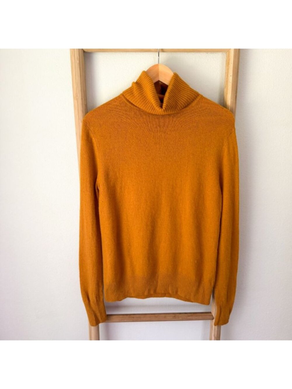 Rosemunde Copenhagen Wool Cashmere Turtleneck Sweater Mustard Yellow Size Small